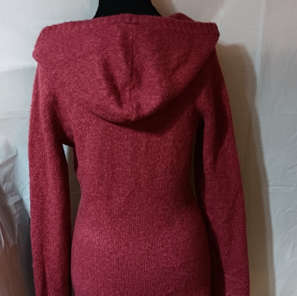 Maurices Women's M Knit Sweater Pullover-Hooded-Long Sleeve Rose Color - Picture 4 of 7
